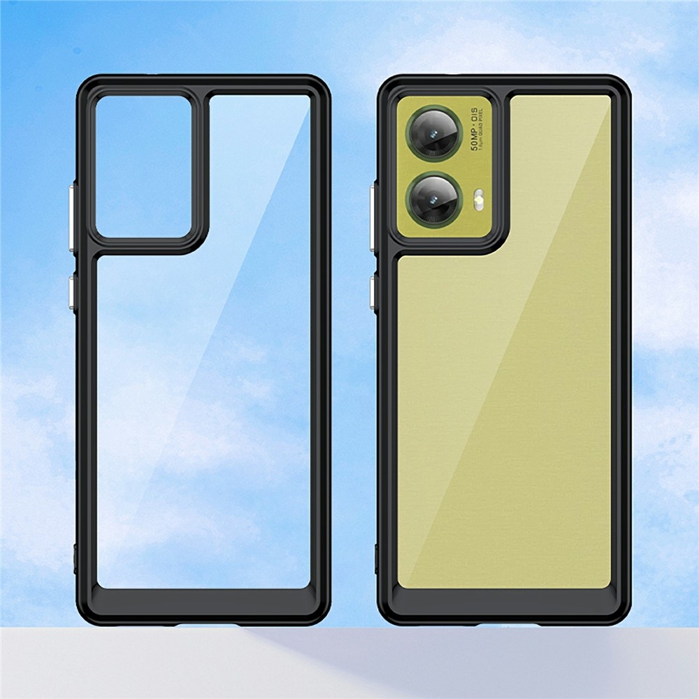 Gél tok kemény hátlappal a Motorola Moto G85 5G készülékhez - fekete