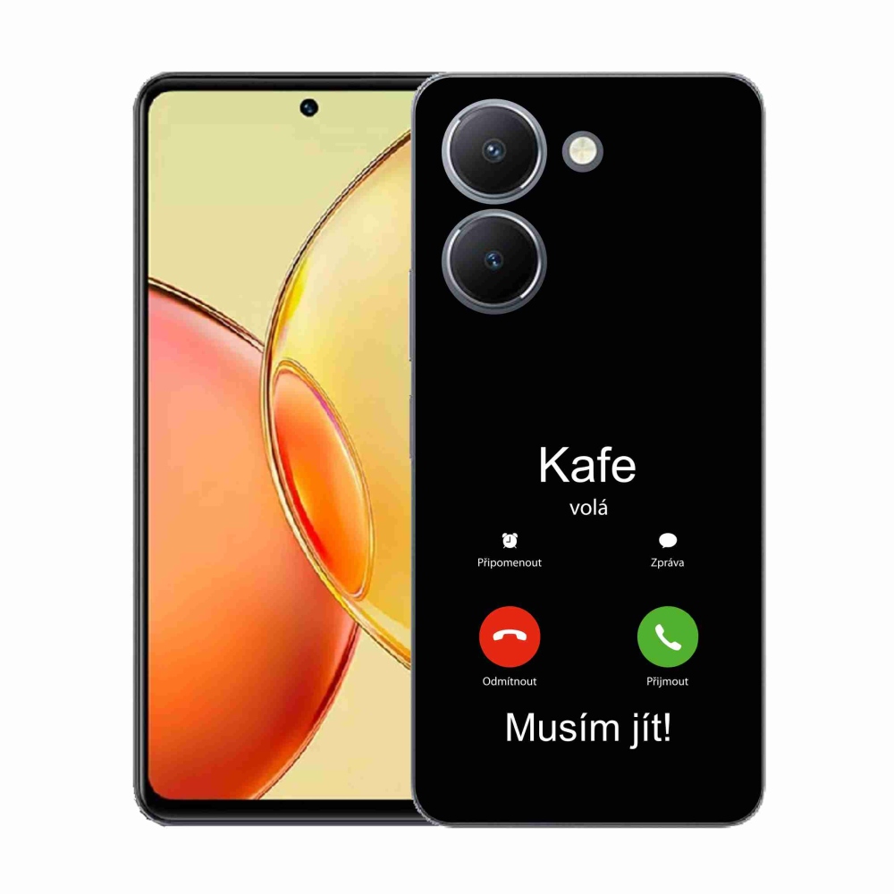 Gél borító mmCase a Vivo Y36-on - kávé hívó fekete háttérrel