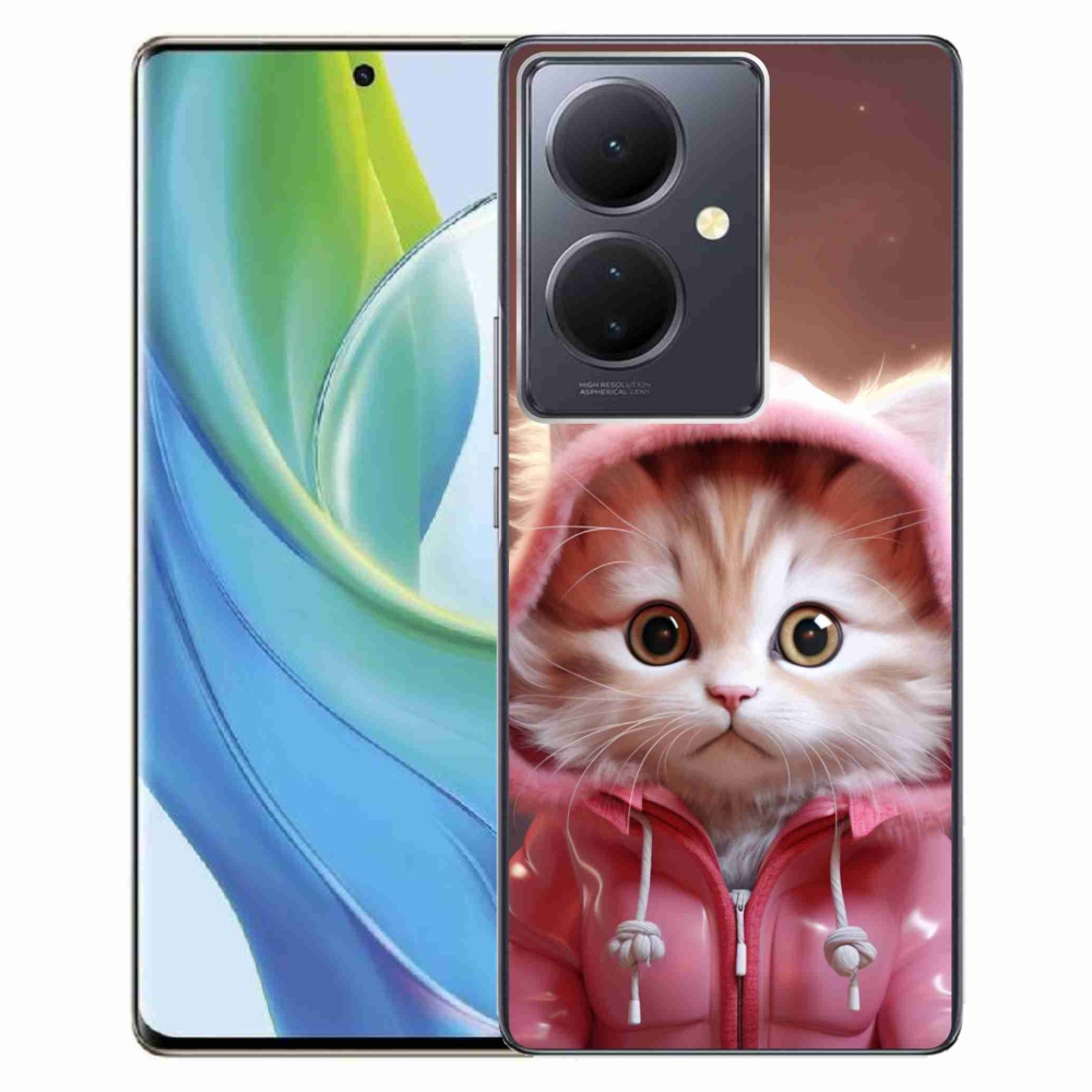 Gélburkolat mmCase a Vivo V29 Lite 5G-n - aranyos cica 3