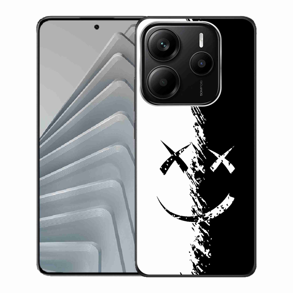 Gél borítás mmCase a Xiaomi Redmi Note 14 5G-hez - fekete és fehér mosolygó