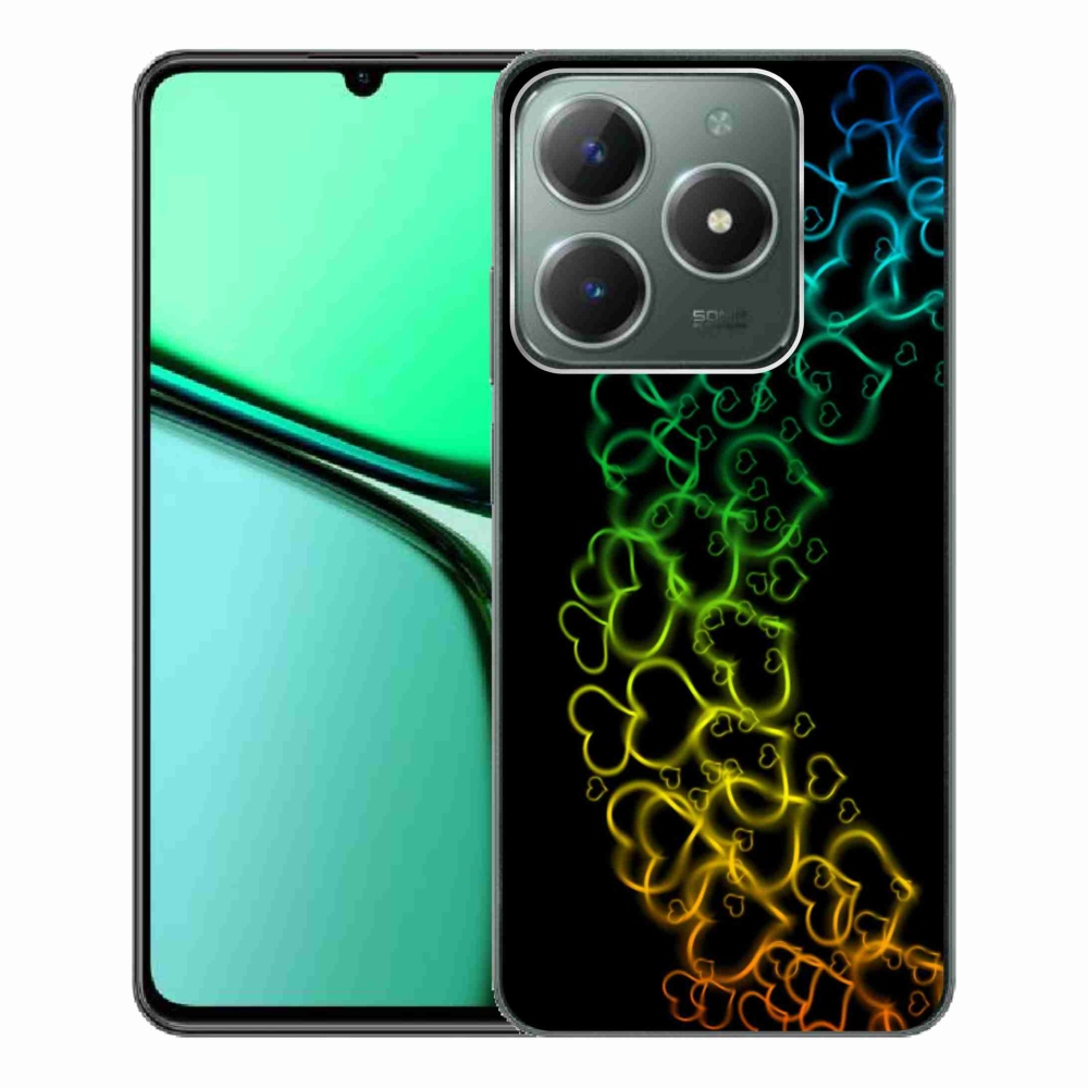 Zselés borító mmCase a Realme C61 készülékhez - színes szívek