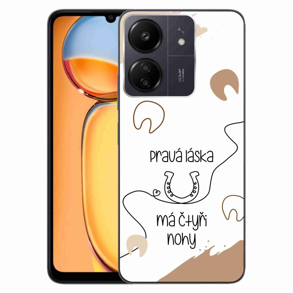 Gél borítás mmCase a Xiaomi Poco C65/Redmi 13C készülékhez - ló motívum fehér háttérrel