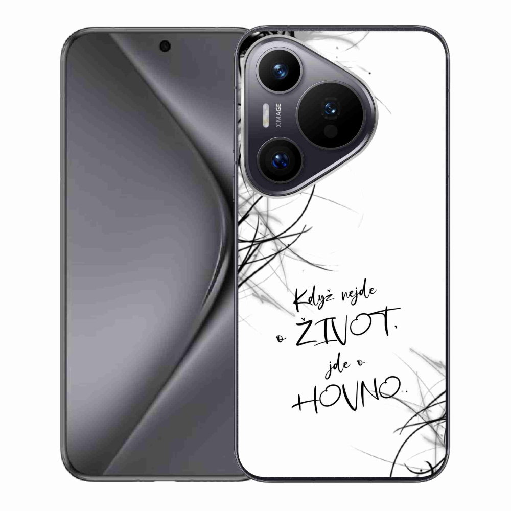 Gél borító mmCase a Huawei Pura 70 készülékhez - vicces szöveg 16 fehér háttér