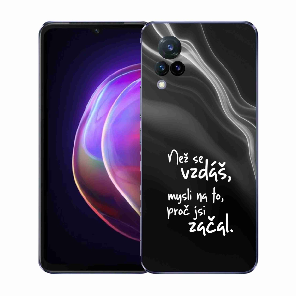 Gél borító mmCase a Vivo V21 4G/5G - idézet 2 fekete háttérrel