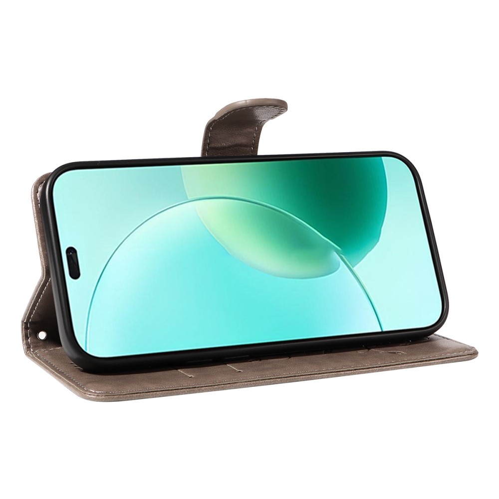 Virágok könyvtáska Honor 400 Lite-hoz - szürke