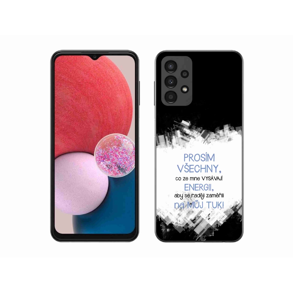 Gél borító mmCase Samsung Galaxy A13 4G - vicces szöveg 1 kék