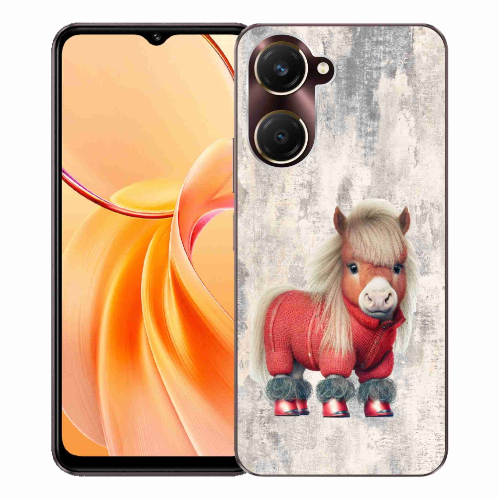 Gél borítás mmCase a Vivo Y28s 5G-hez - póni pulóverben