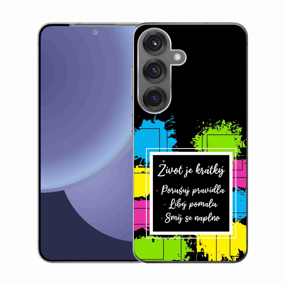 Gél borítás mmCase Samsung Galaxy S25 - idézet 5 fekete háttérrel