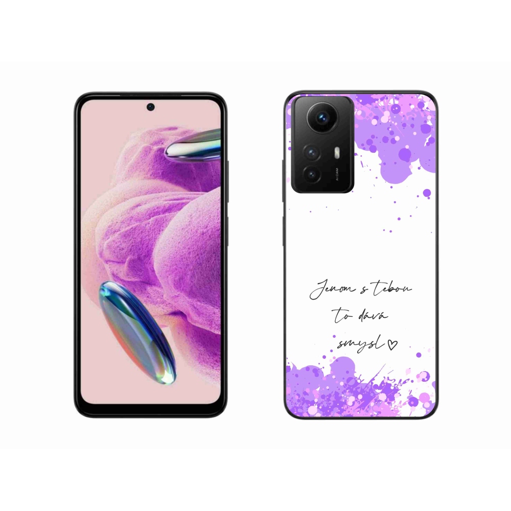 Gél borító mmCase a Xiaomi Redmi Note 12S-hez - szerelmes szöveg fehér háttérrel