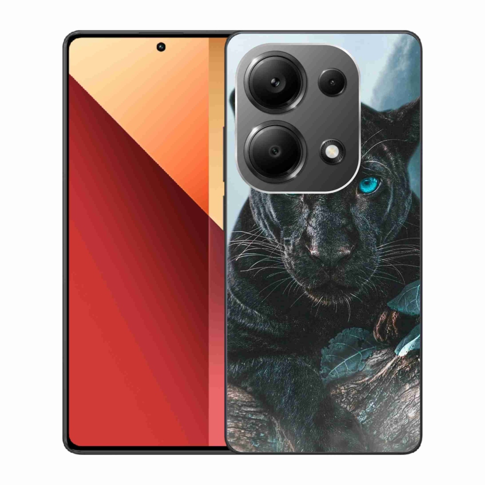 Zselés borítás mmCase a Xiaomi Redmi Note 13 Pro 4G/Poco M6 Pro - fekete párduchoz