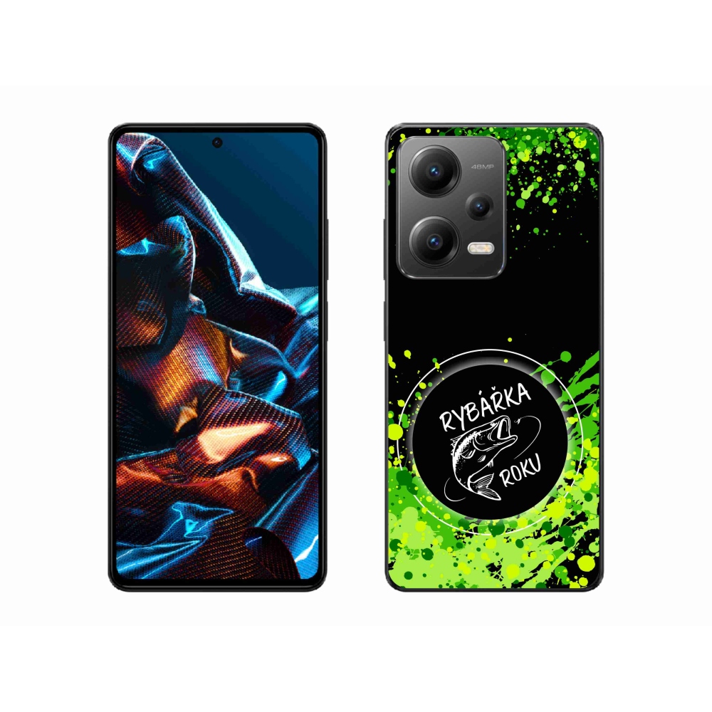 Gél borító mmCase a Xiaomi Redmi Note 12 Pro 5G-hez - az év horgásza fekete háttérrel