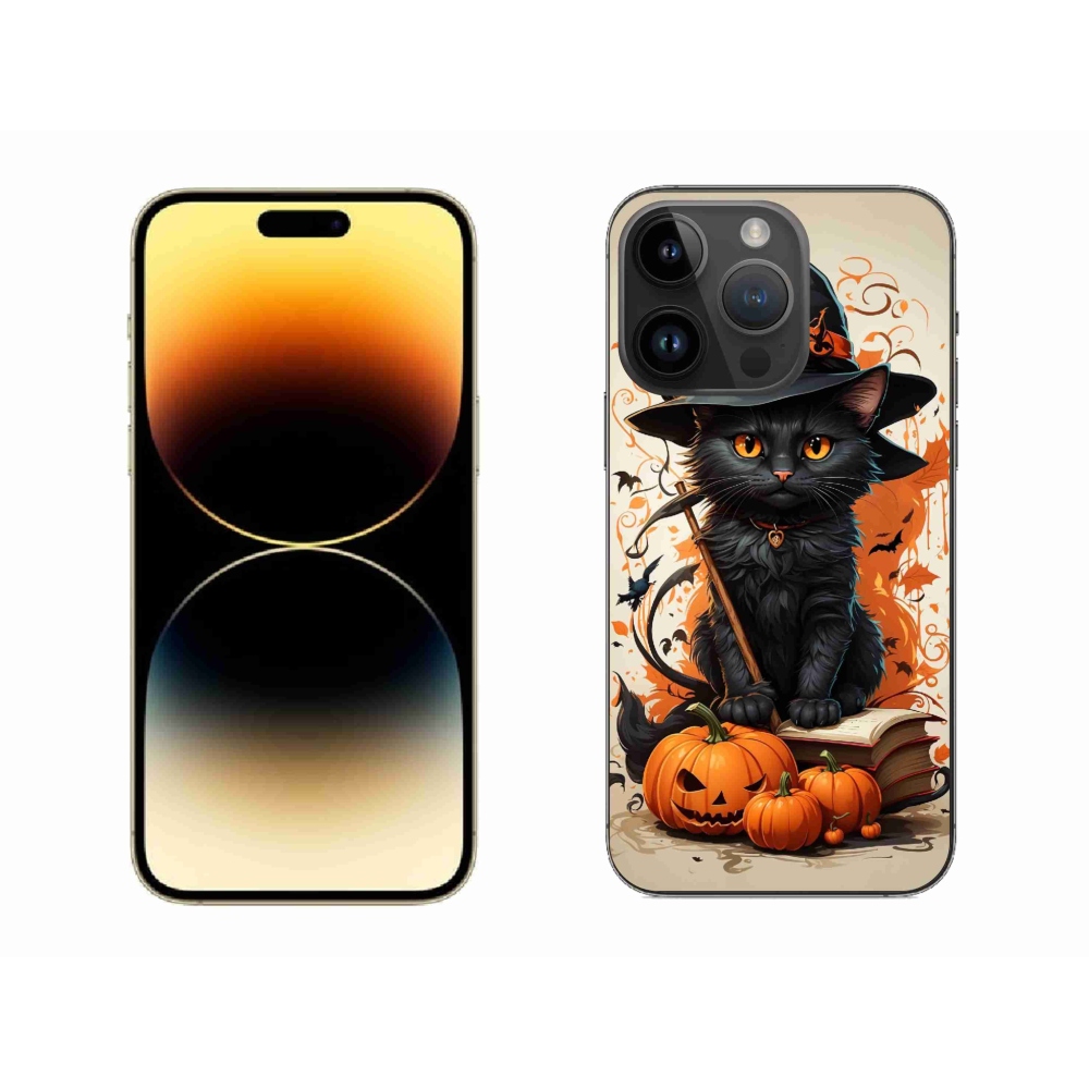 Zselés borítás mmCase iPhone 14 Pro Max készülékhez - macska varázsló