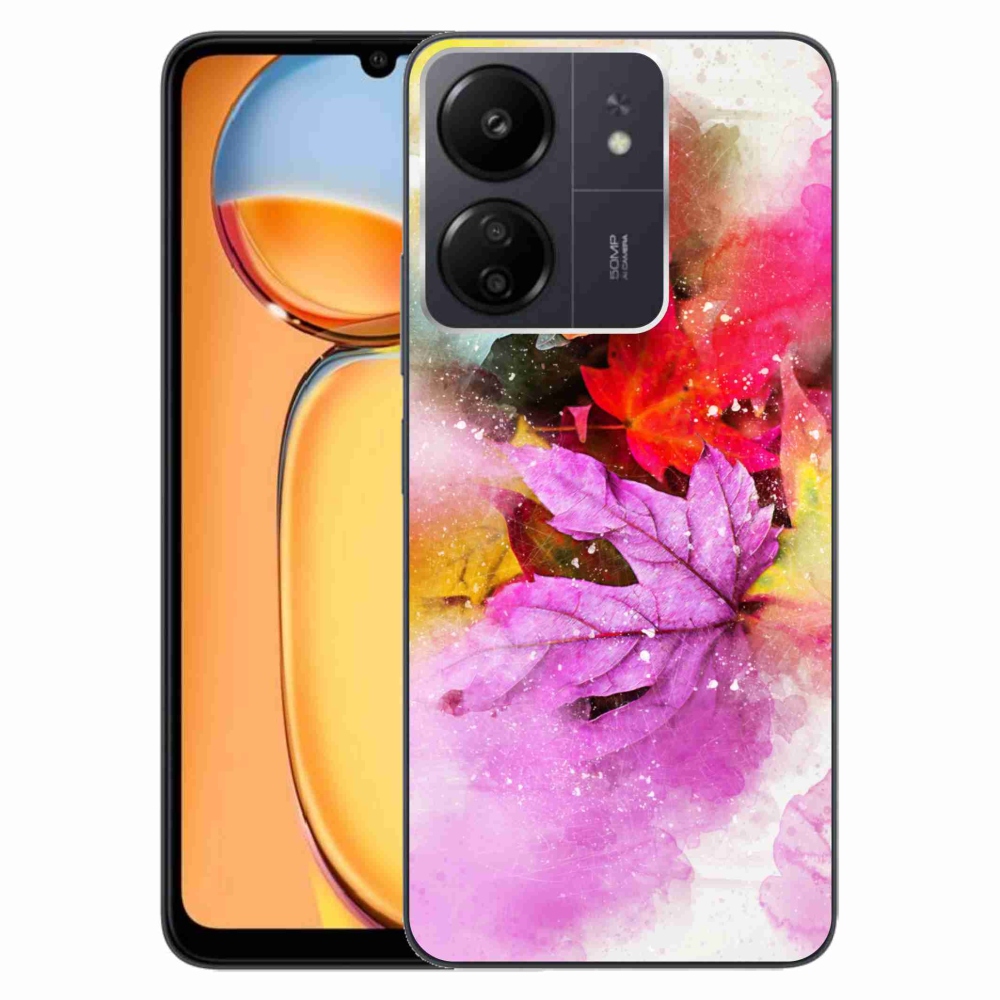 Gél borító mmCase a Xiaomi Poco C65/Redmi 13C-hez - színes levelek