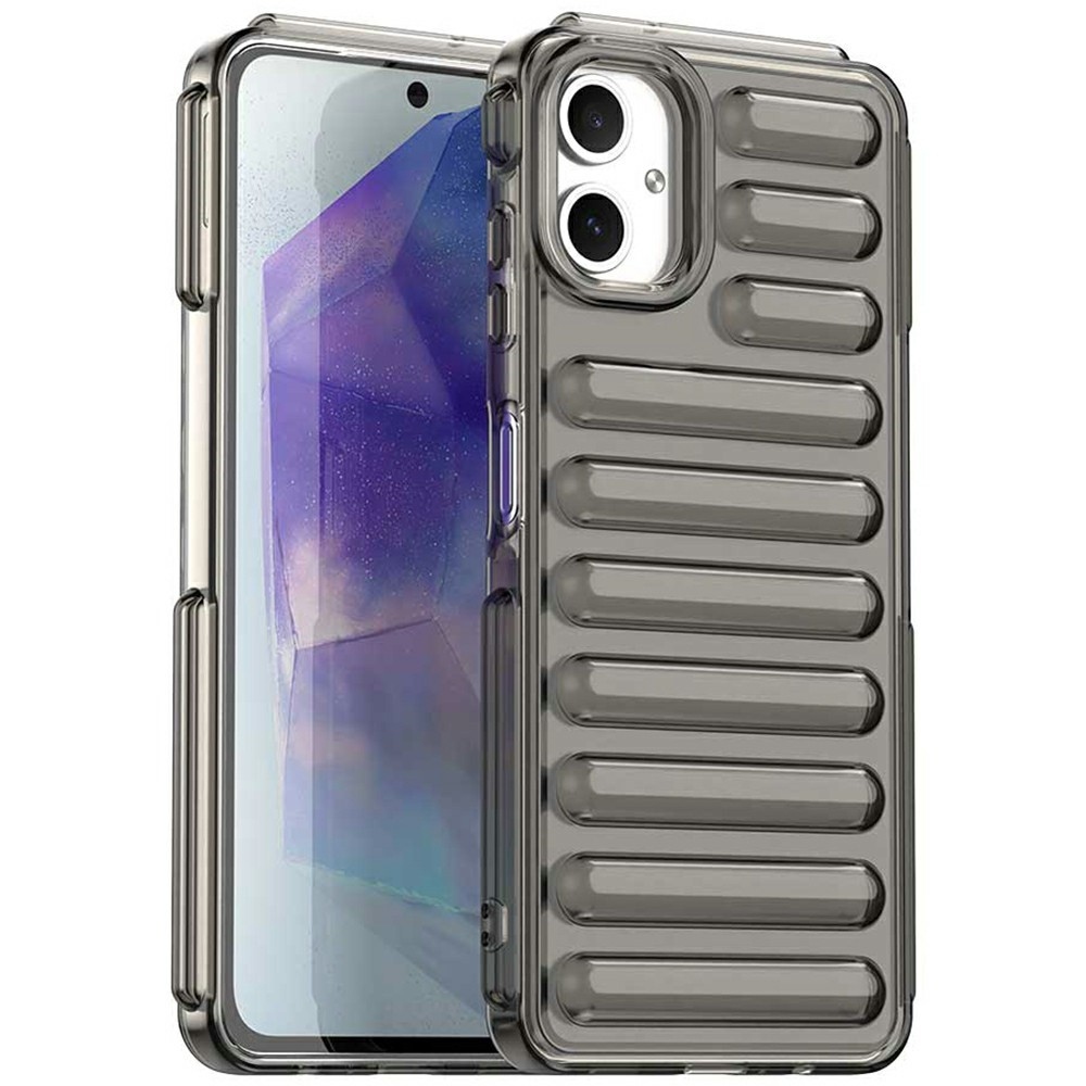 Csíkos tartós borító Samsung Galaxy A06 4G készülékhez - szürke