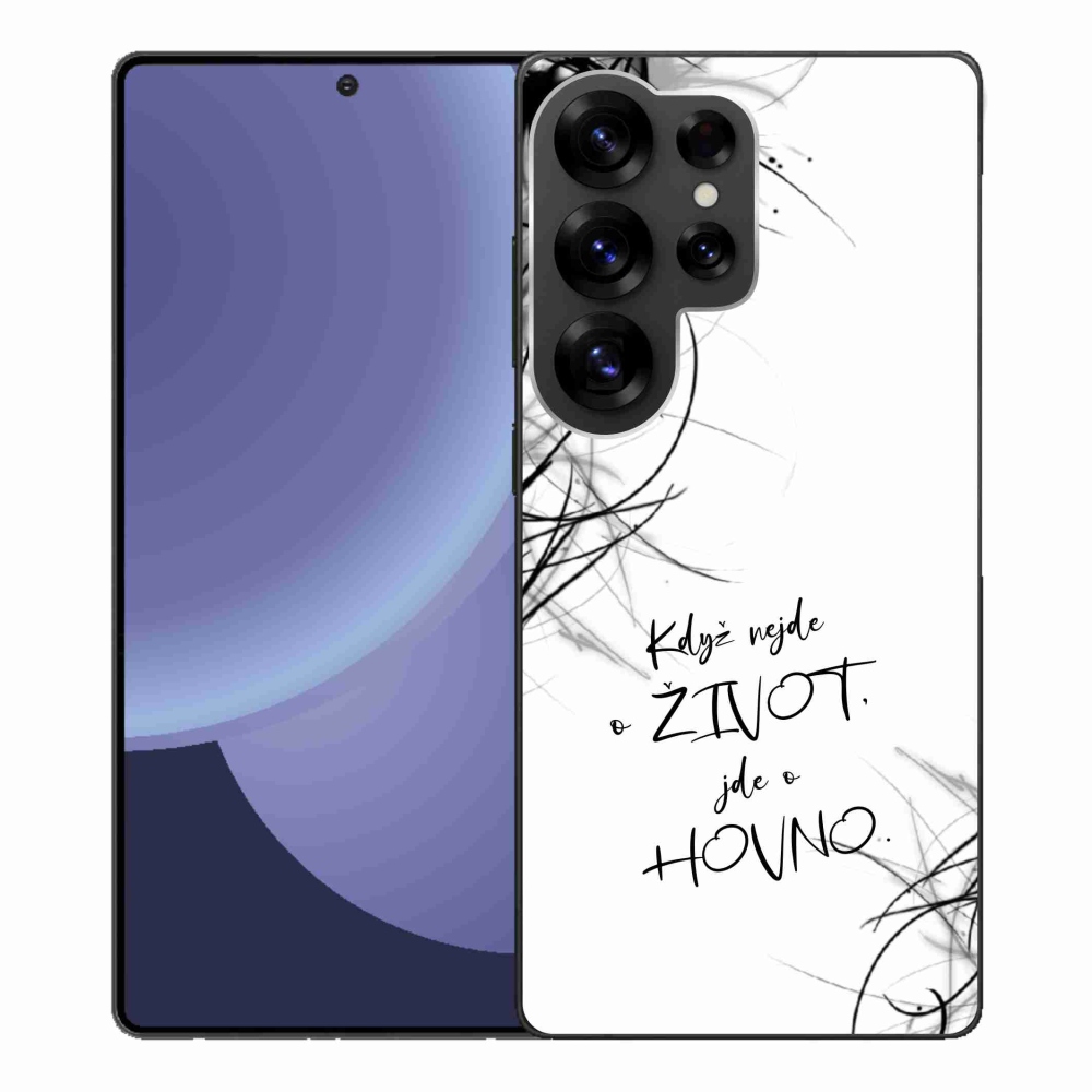 Gél borító mmCase Samsung Galaxy S25 Ultra készülékhez - vicces szöveg 16 fehér háttér