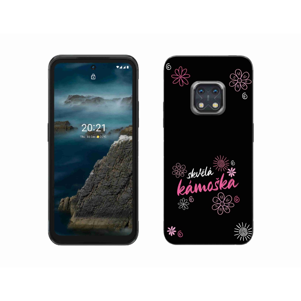 Zselés borítás mmCase a Nokia XR20 készülékre - nagyszerű haver fekete háttérrel