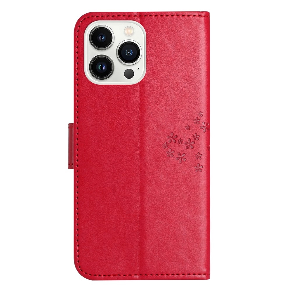 Fa könyv tok iPhone 15 Pro Max készülékhez - piros