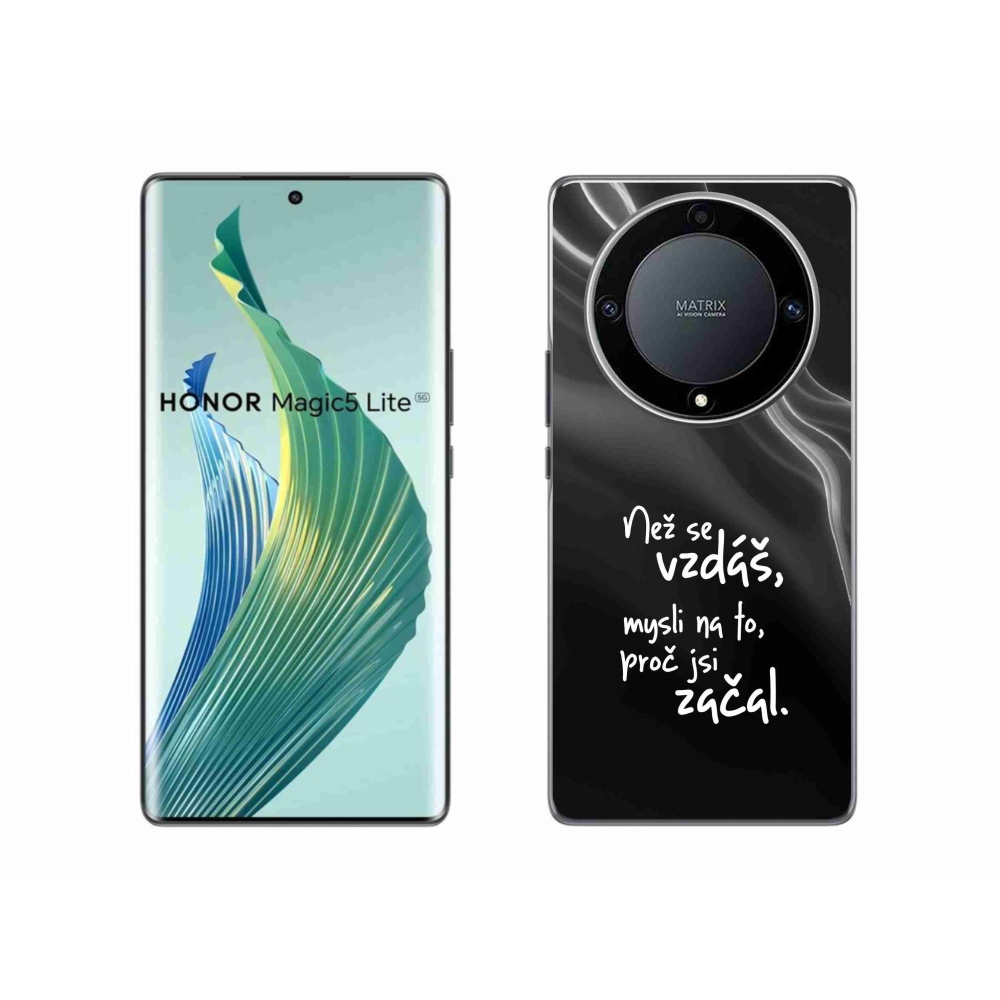Gél borítás mmCase a Honor Magic 5 Lite 5G készülékhez - Idézet 2 fekete háttér