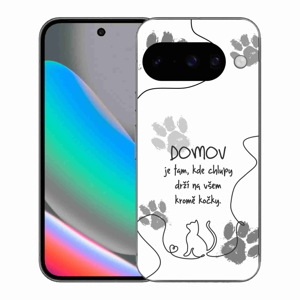 Gél borítás mmCase a Google Pixel 10 számára - macska motívum fehér háttérrel