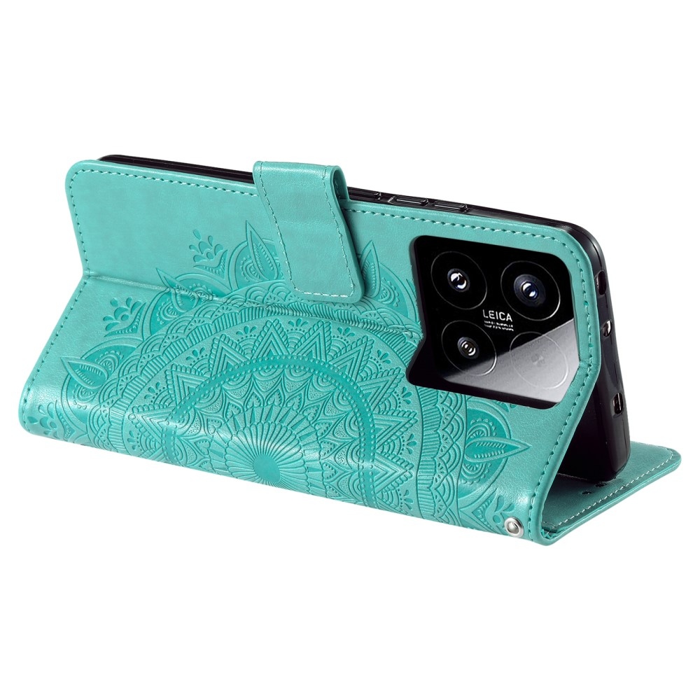 Mandala könyv tok Xiaomi 15-öshöz - teal színű
