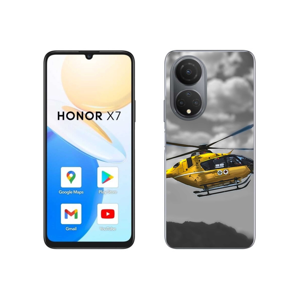 Zselés borítás mmCase a Honor X7-hez - sárga helikopter