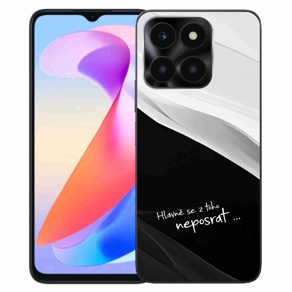 Gél borító mmCase a Honor X6a készülékhez - vicces szöveg 13 fekete és fehér háttérrel