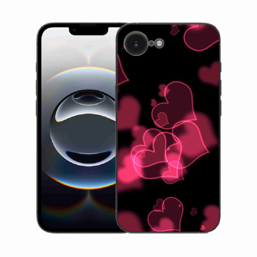 Zselés borítás mmCase iPhone 16e készülékhez - piros szívek