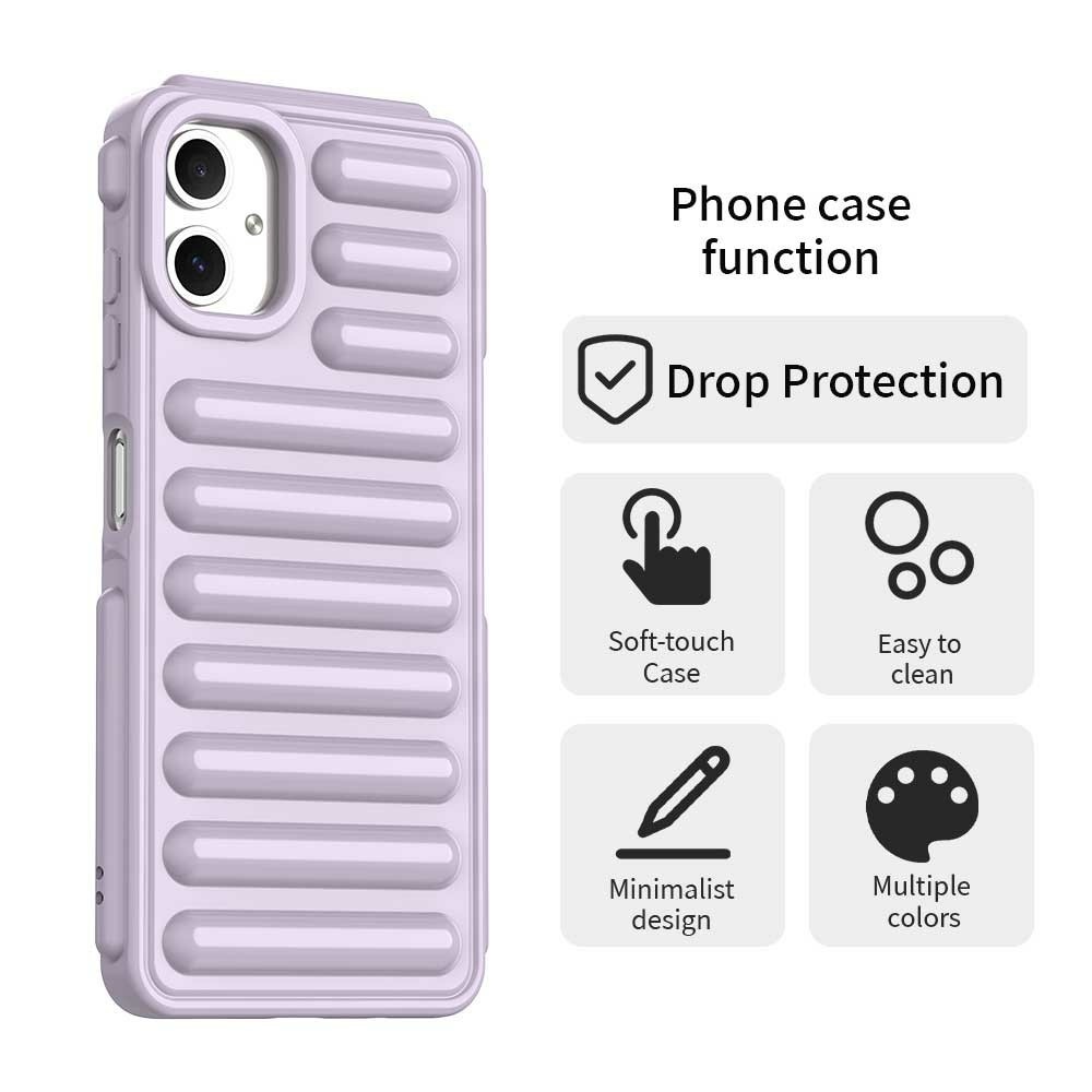 Csíkos tartós borító Samsung Galaxy A06 4G készülékhez - lila