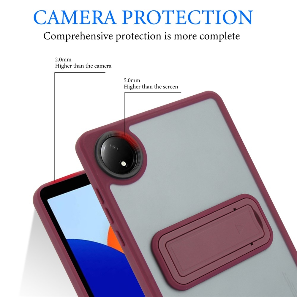 Skiny zselés tok fix hátlappal és flip állvánnyal Xiaomi Redmi Pad SE 8.7 készülékhez - bordó színű