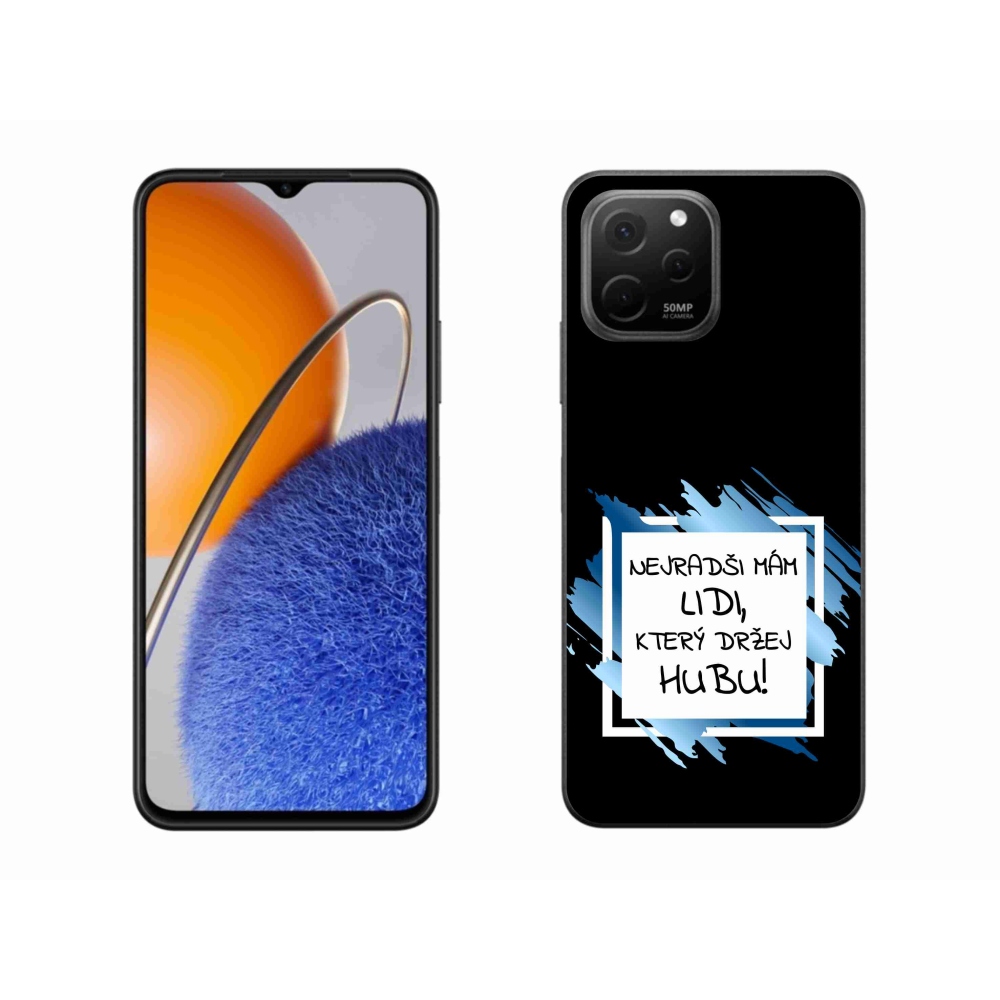 Gél borító mmCase a Huawei Nova Y61-hez - vicces szöveg 7 fehér és fekete háttérrel