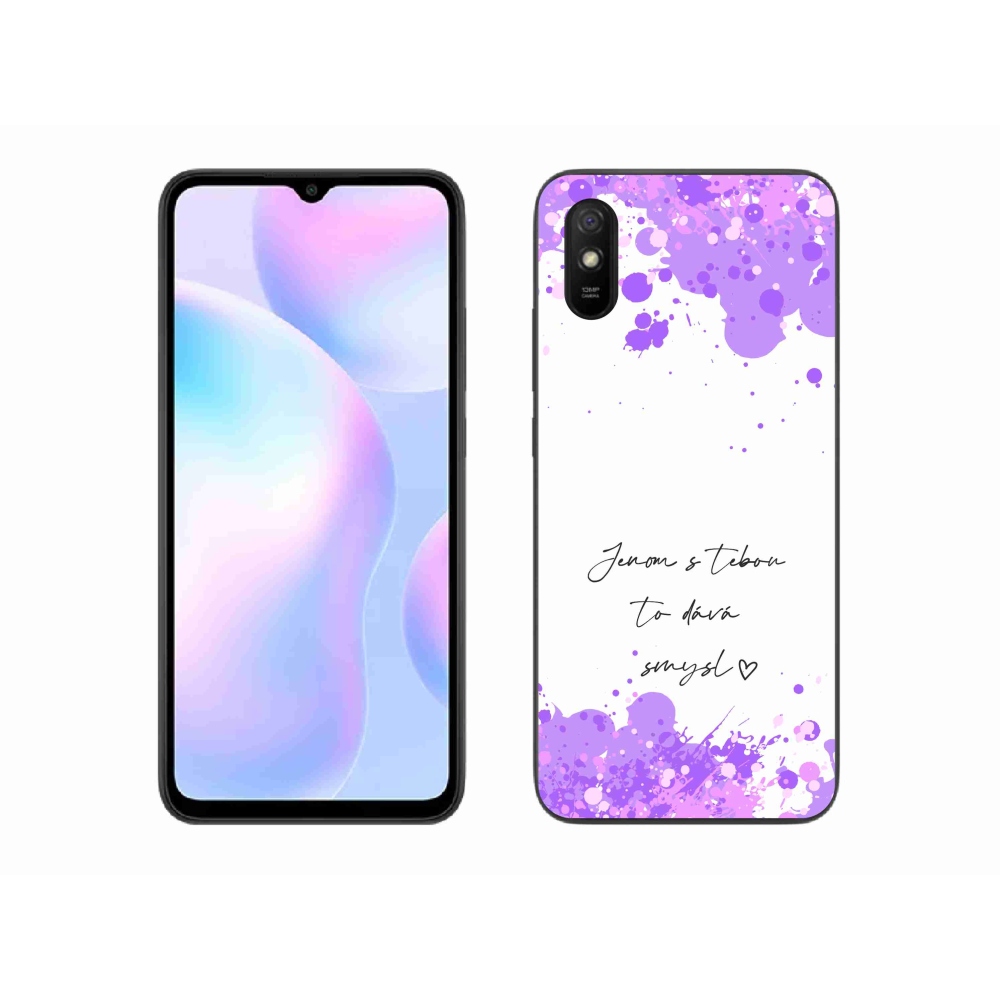 Gél borító mmCase a Xiaomi Redmi 9AT-hoz - szerelmes szöveg fehér háttérrel