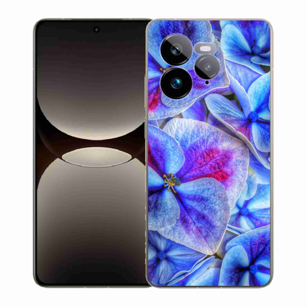 Gél védőhuzat mmCase a Realme GT 7 Pro 5G készülékhez - kék virágok 1