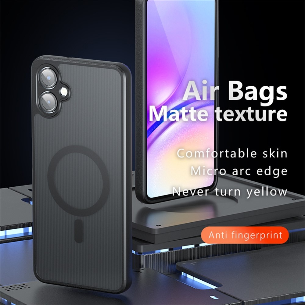 Matt zselés tok MagSafe tok a Samsung Galaxy A06 4G készülékre - fekete