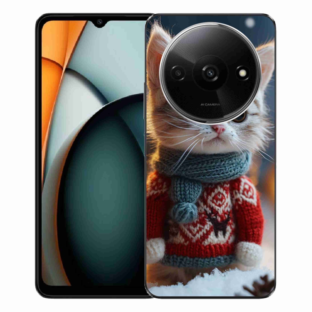 Gél borítás mmCase a Xiaomi Redmi A3-hoz - cica pulóverben