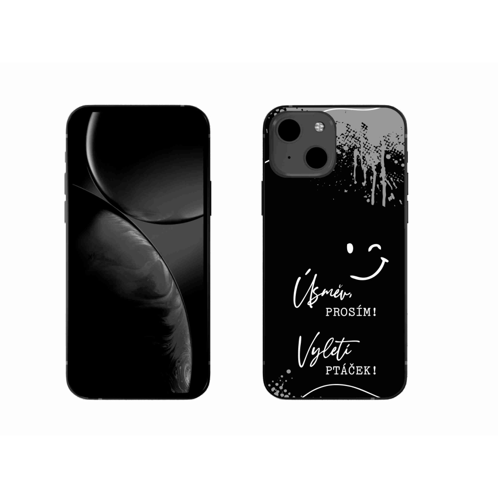 Gél borító mmCase iPhone 13 6.1 készülékhez - vicces szöveg 4 fekete háttér