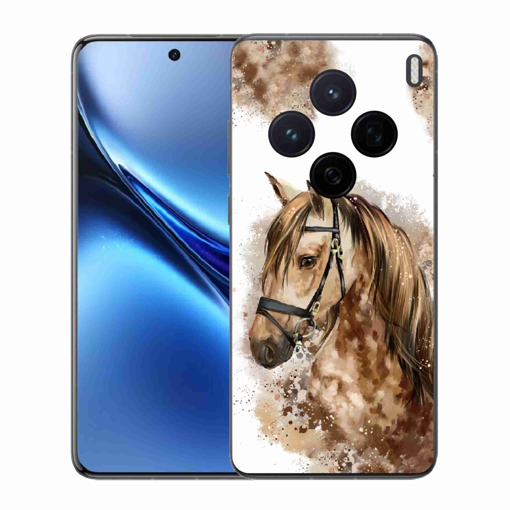 Zselés borító mmCase a Vivo X200 5G-hez - barna rajzfilm ló