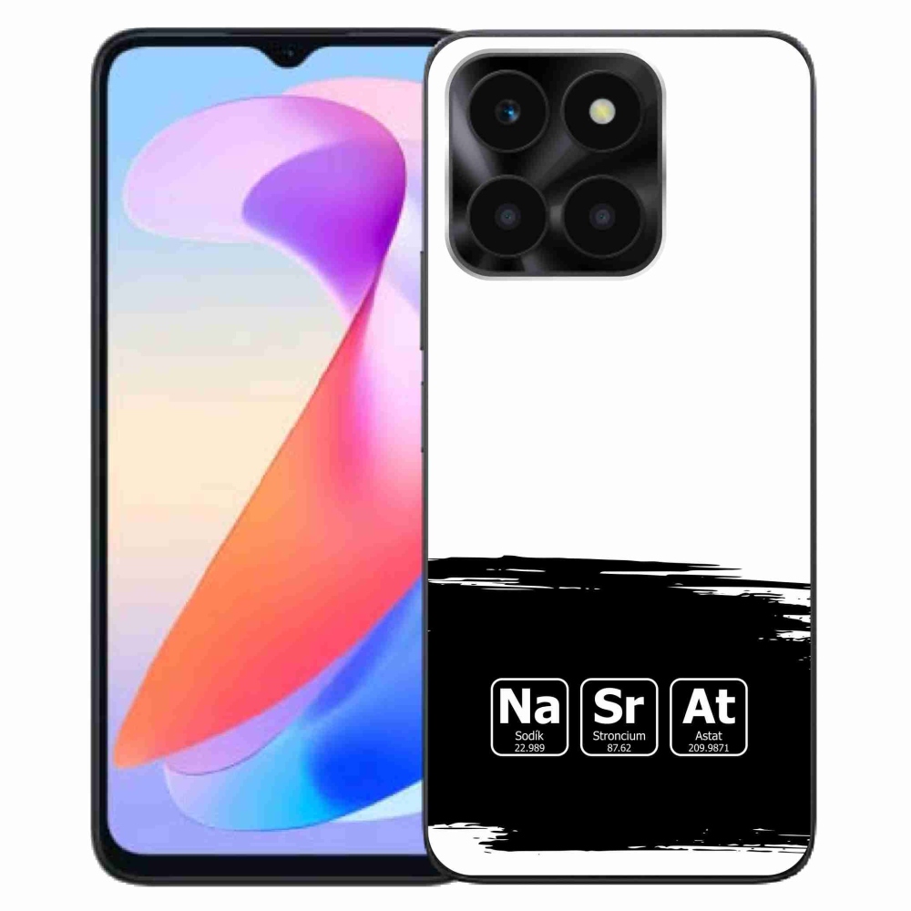 Gél borító mmCase a Honor X6a számára - kémiai elemek fekete és fehér háttérrel