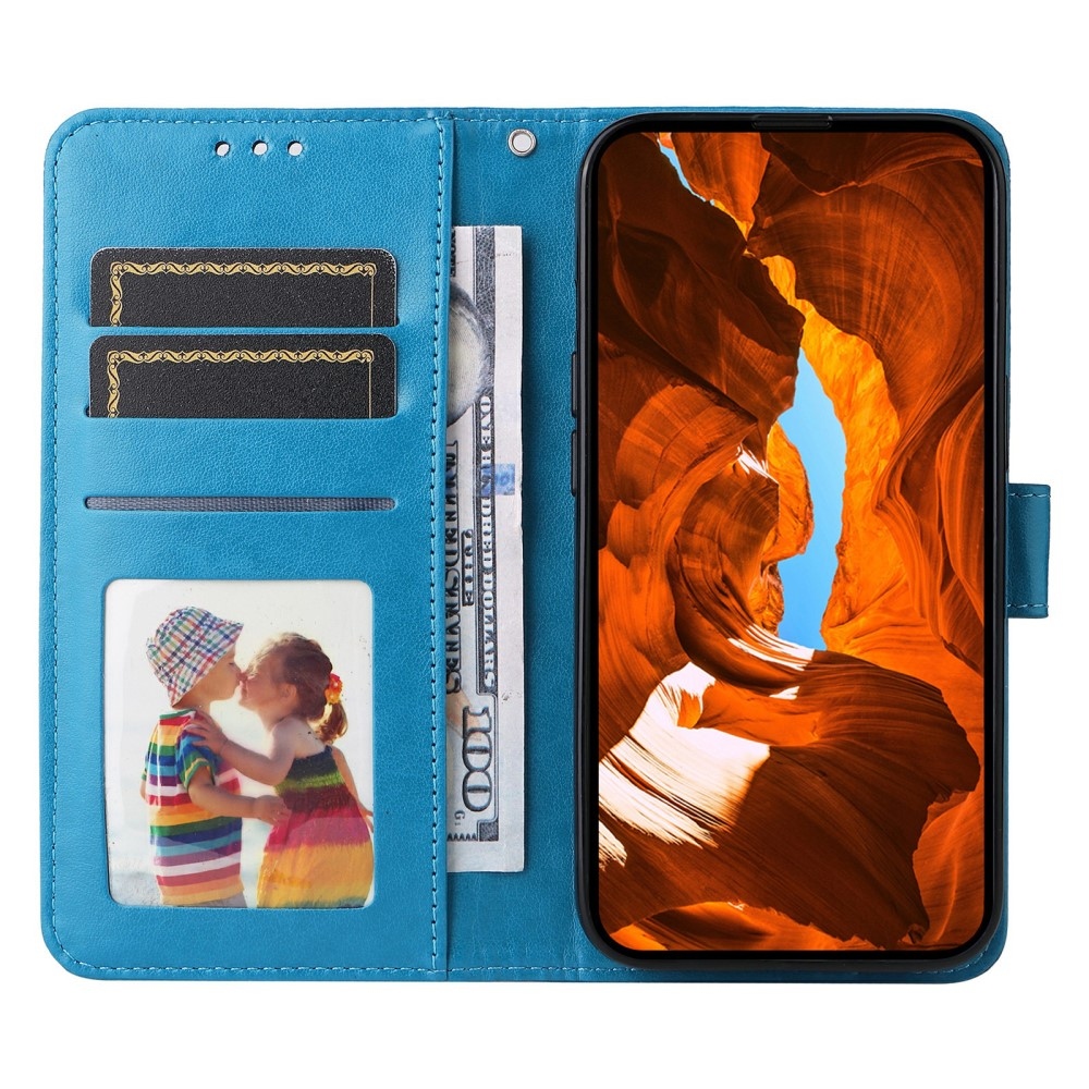 Napraforgó könyv tok a Xiaomi Poco X7 Pro 5G számára - kék