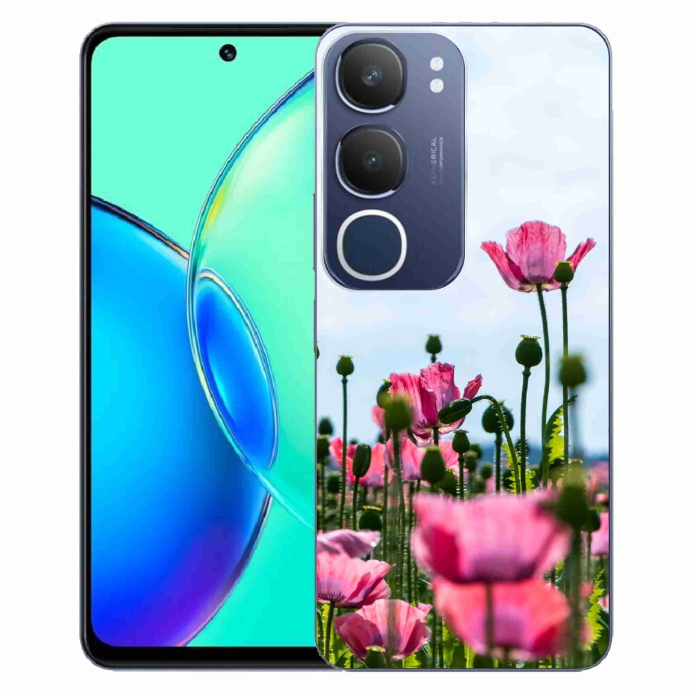 Zselés borítás mmCase a Vivo Y19s készülékhez - mákvirág