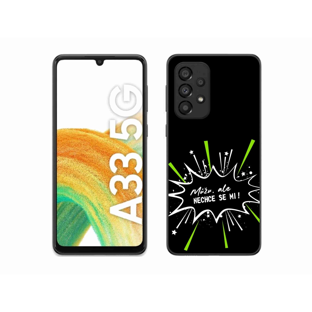 Gél borító mmCase Samsung Galaxy A33 5G - vicces szöveg 11 fekete háttér