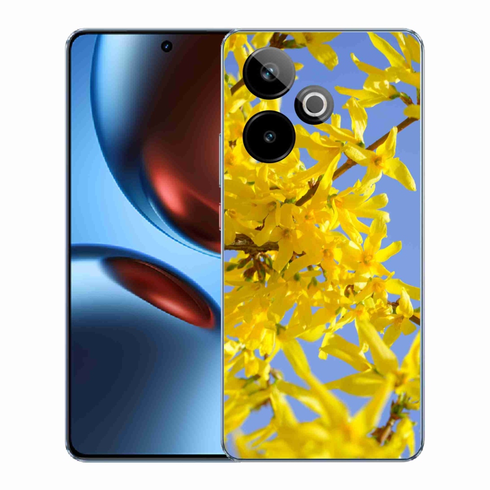Rugalmas zselés tok mmCase képpel a Realme GT 7 5G/GT 7T 5G számára - sárga virágok