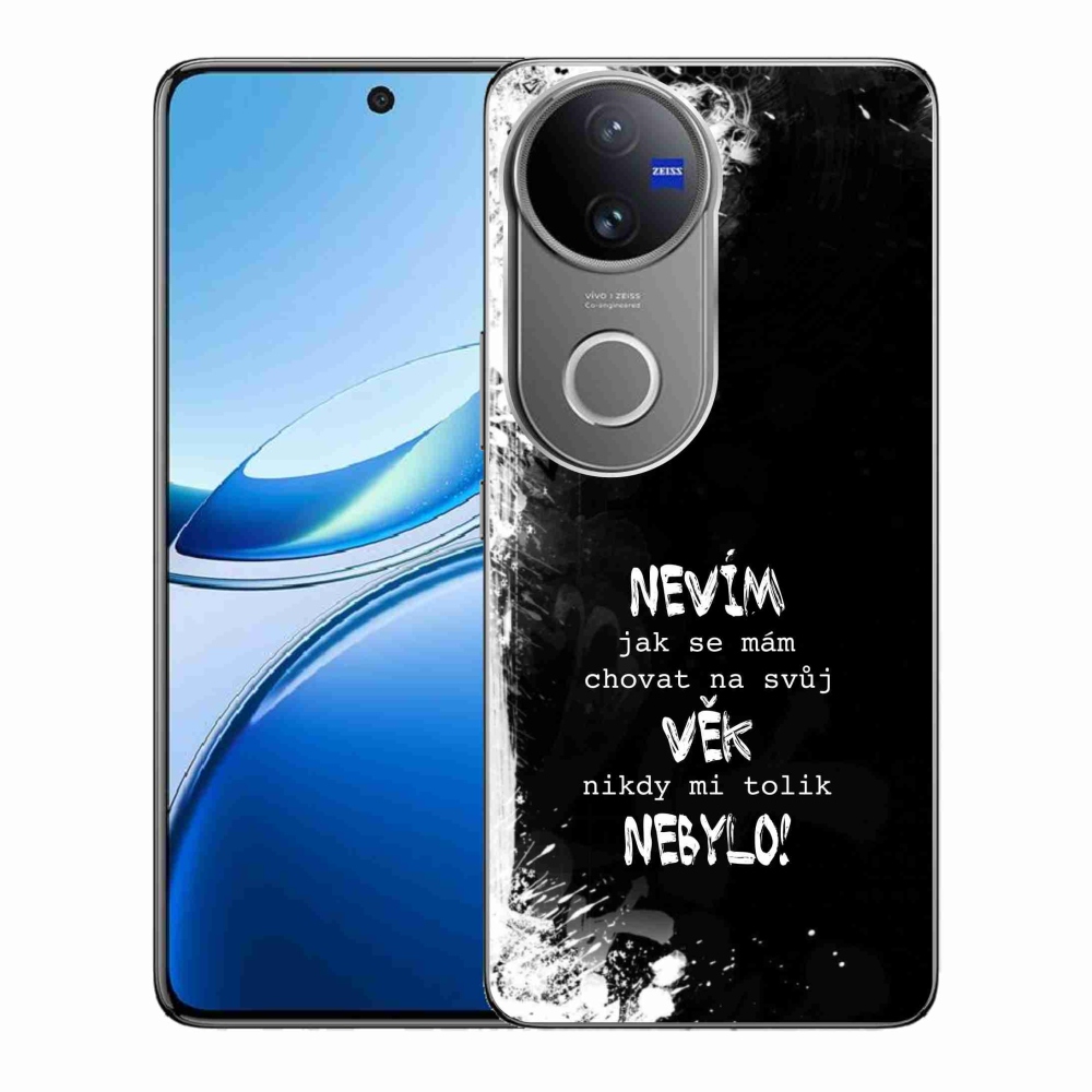 Gél borító mmCase a Vivo V50 5G készülékhez - vicces szöveg 14 fekete háttér