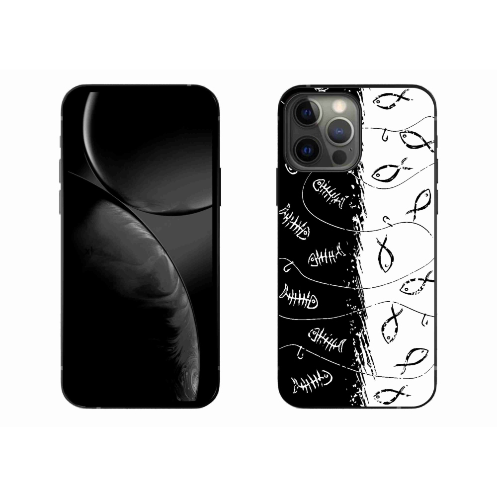 Zselés borítás mmCase iPhone 13 Pro Max 6.7 készülékhez - csontvázak és halak