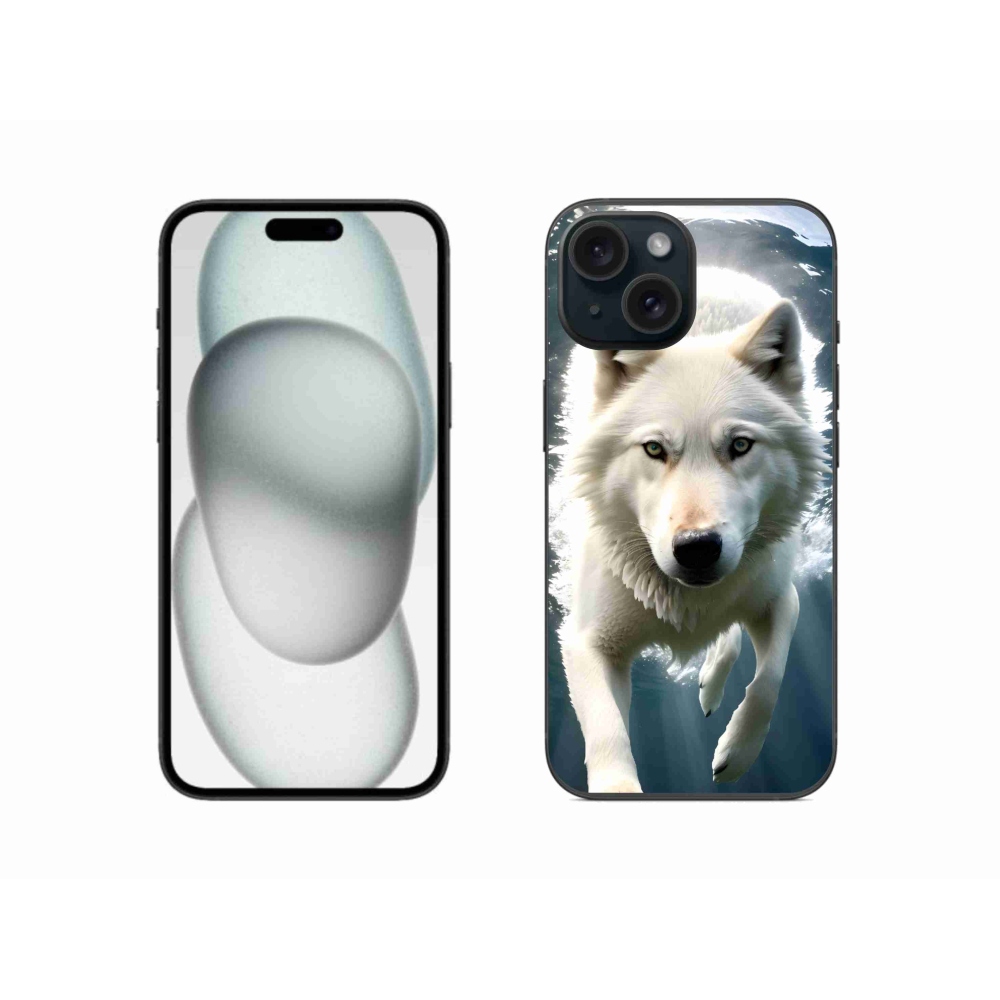 Zselés borítás mmCase iPhone 15 készülékhez - fehér farkas
