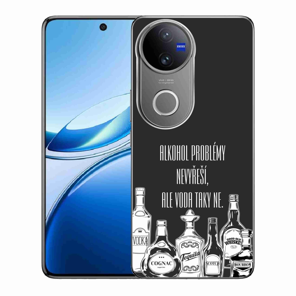 Gél borító mmCase Vivo V50 5G - vicces szöveg fekete háttérrel