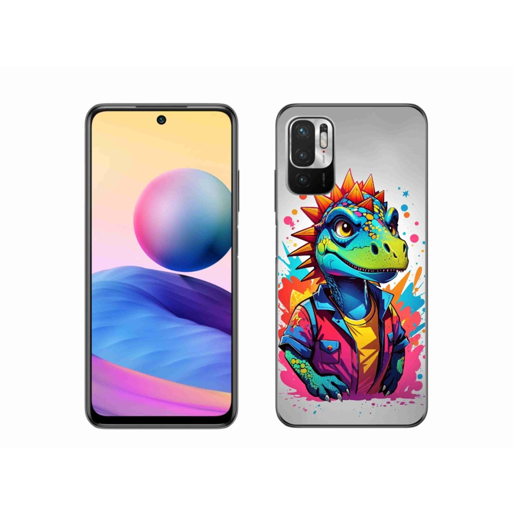 Gél borítás mmCase a Xiaomi Redmi Note 10 5G-hez - színes dinoszaurusz