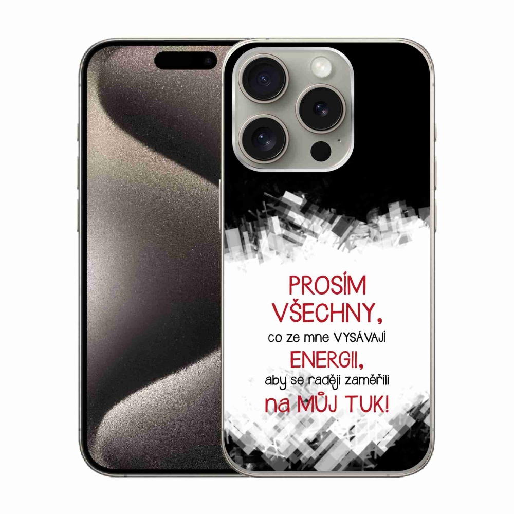 Gél borító mmCase iPhone 15 Pro készülékhez - vicces szöveg 1 piros