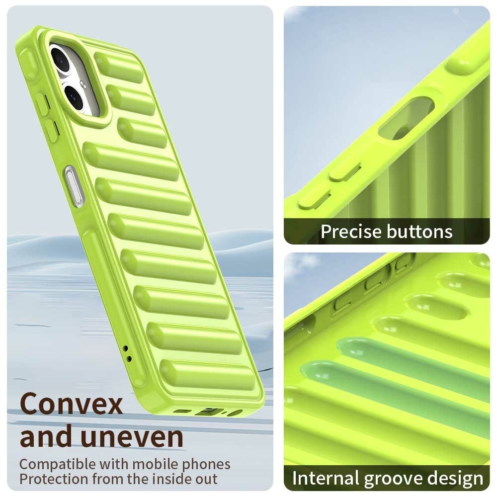 Csíkos tartós borító Samsung Galaxy A06 4G készülékhez - zöld