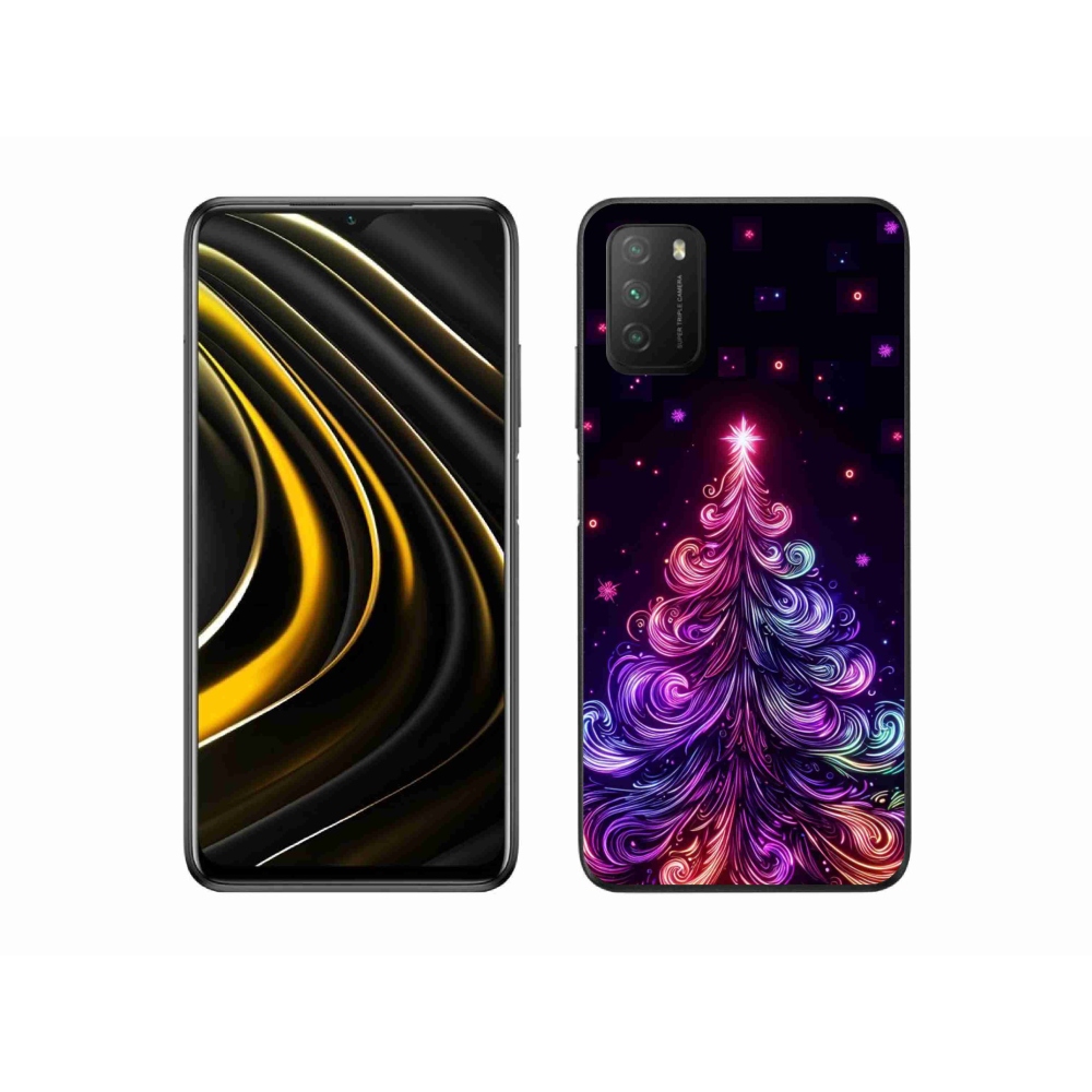 Gél borítás mmCase a Xiaomi Poco M3-hoz - neon karácsonyfa 1