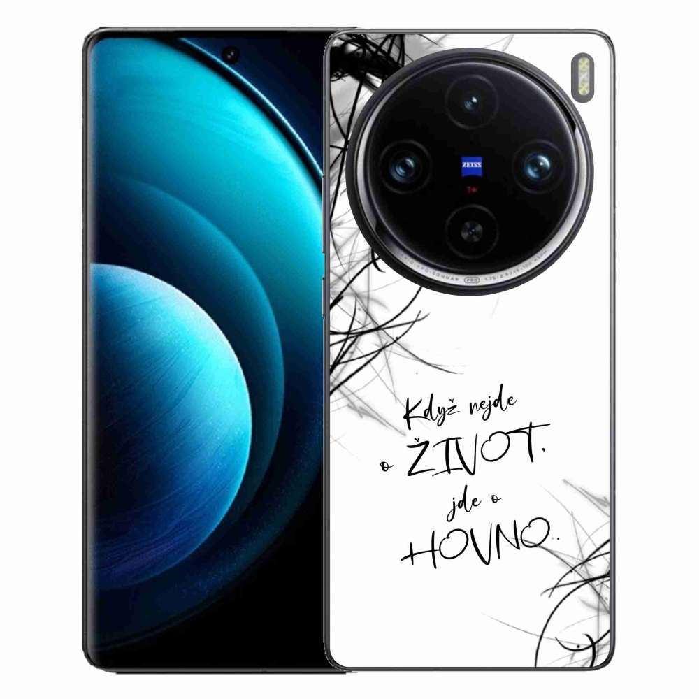 Gél borító mmCase a Vivo X100 Pro 5G készülékhez - vicces szöveg 16 fehér háttér